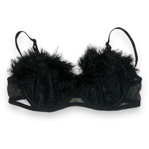 Vintage Feather Lined Meah Balconette Bra